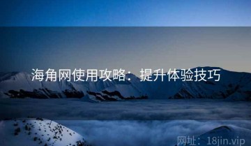 海角网使用攻略：提升体验技巧