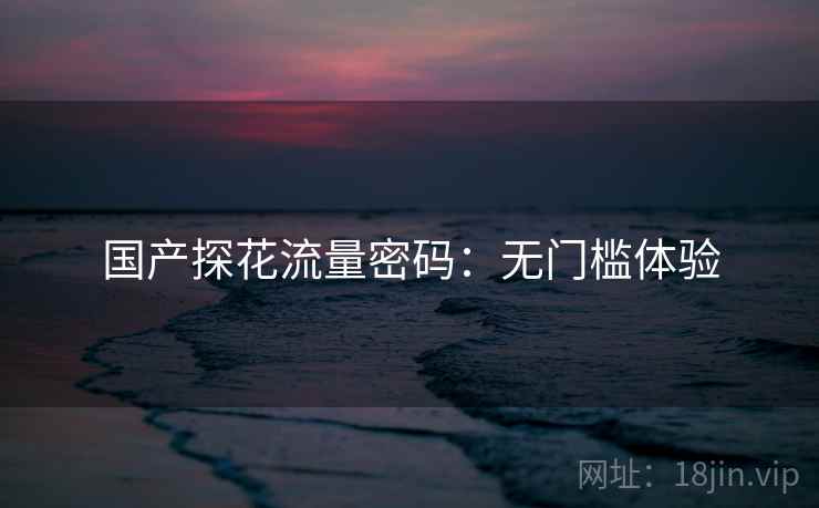 国产探花流量密码：无门槛体验